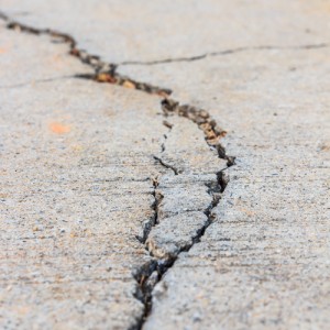 Cracked concrete surface