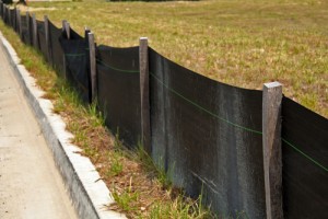 Silt fence on construction site