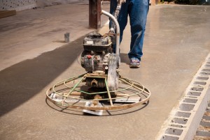 Power Trowel on concrete